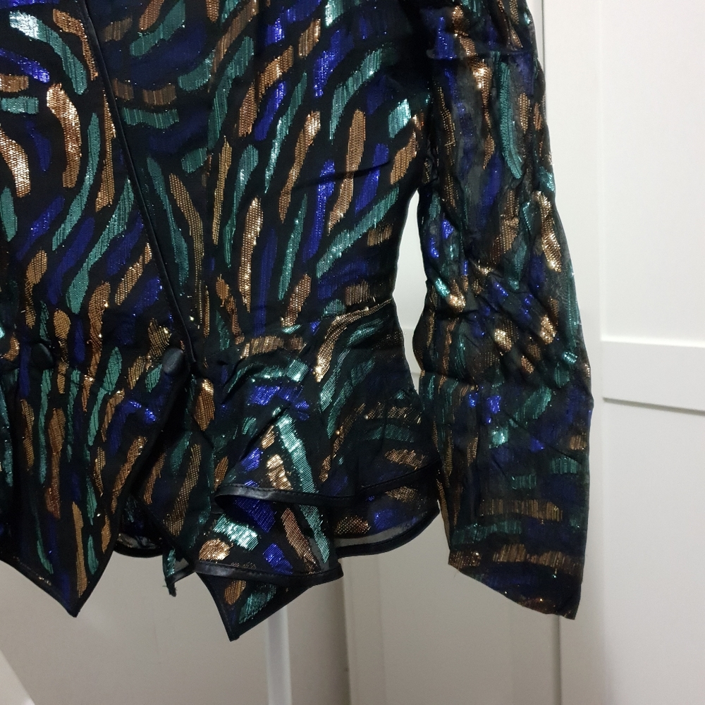AUS16 Vintage Dolina Exclusive Blazer Metallic. Polyester Lurex. - Picture 13 of 16